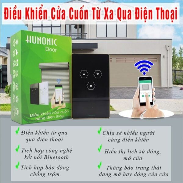 Công tắc cửa cuốn Hunonic - Dòng cao Cấp | Kèm 2 Remote