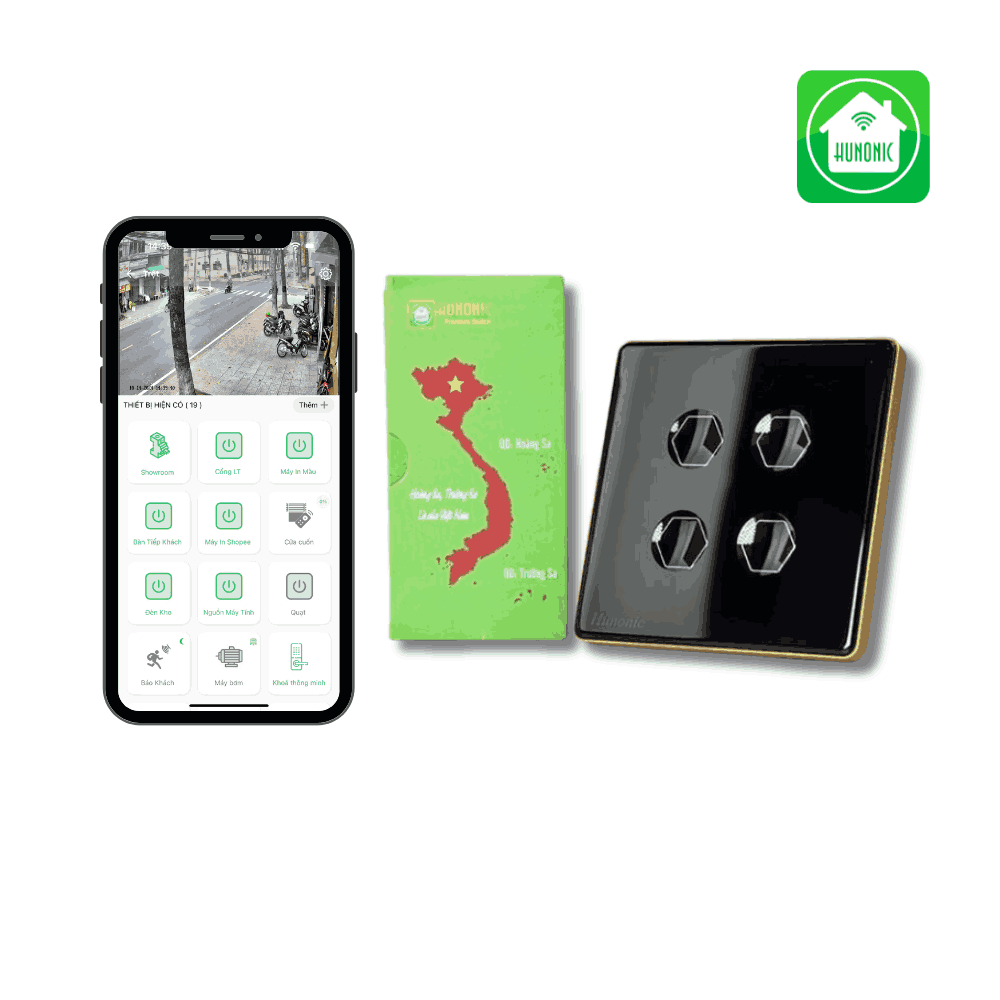 Công tắc cảm ứng BLE Premium 4 Nút - Màu Đen