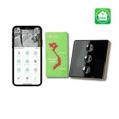 Công tắc cảm ứng BLE Premium 3 Nút - Màu Đen
