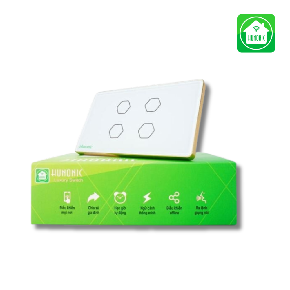 Công tắc cảm ứng BLE Luxury 4 Nút - Màu Đen/Trắng