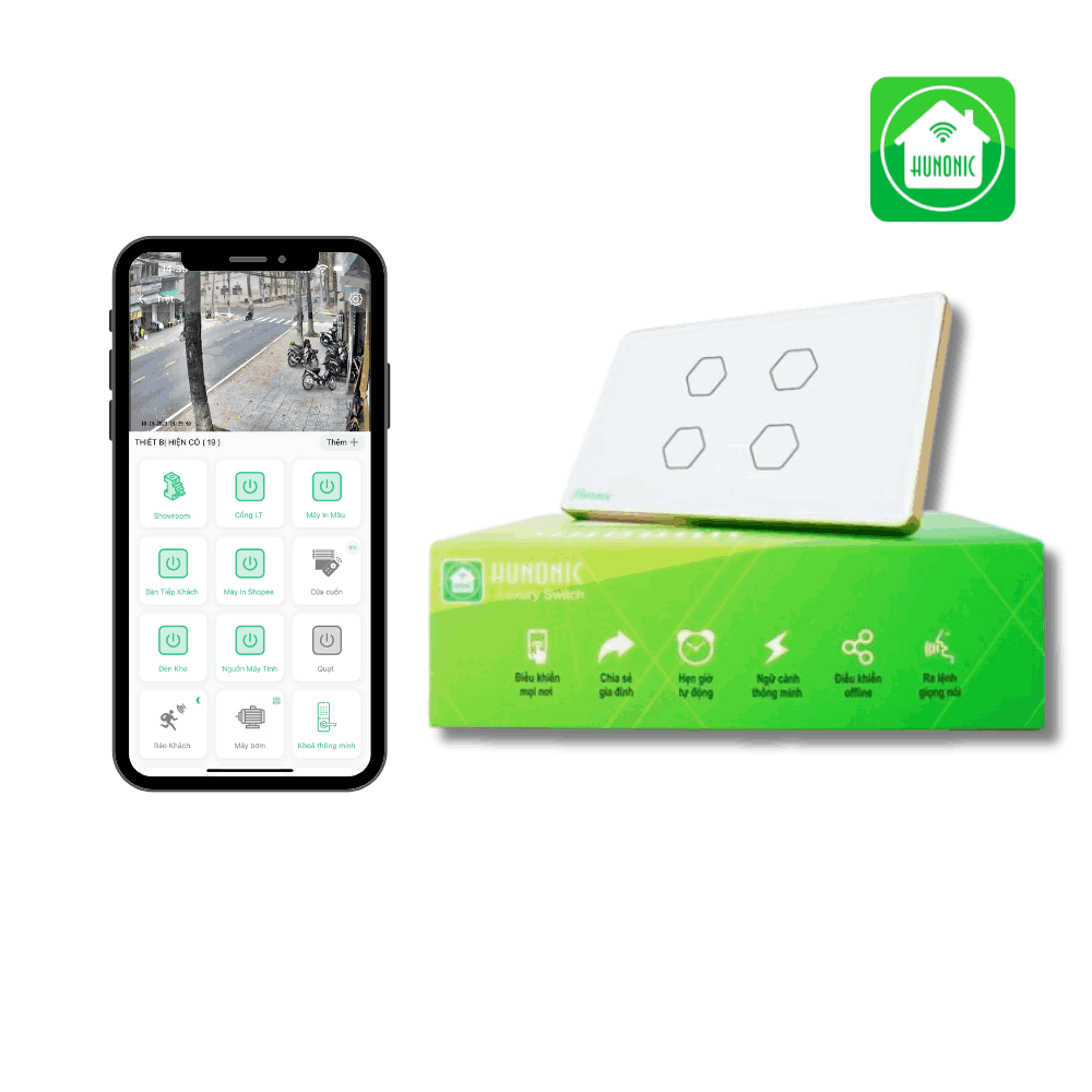 Công tắc cảm ứng BLE Luxury 4 Nút - Màu Đen/Trắng