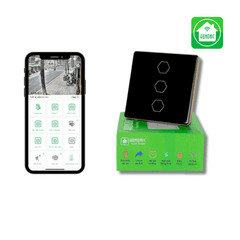 Công tắc cảm ứng Wifi Hunonic 3 Nút - Màu Đen/Trắng