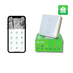 Công tắc cảm ứng Wifi Hunonic 3 Nút - Màu Đen/Trắng