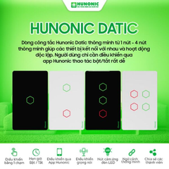 Công Tắc Cảm Ứng 4 Nút Wifi Hunonic Datic Màu Đen/Trắng