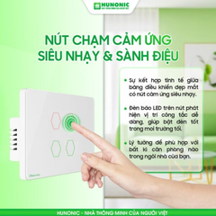 Công Tắc Cảm Ứng 4 Nút Wifi Hunonic Datic Màu Đen/Trắng