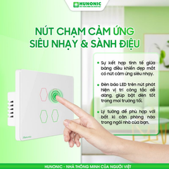 Công Tắc Cảm Ứng 3 Nút Bluetooth Mesh Hunonic Datic Màu Đen/Trắng