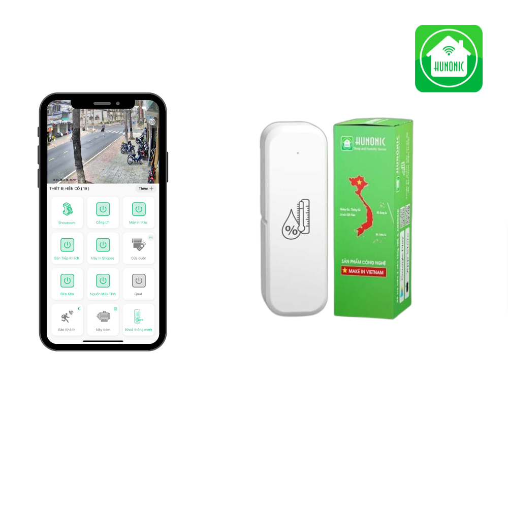 Cảm Biến Nhiệt Ẩm Hunonic BLE – Kiểm Soát Môi Trường Qua Điện Thoại