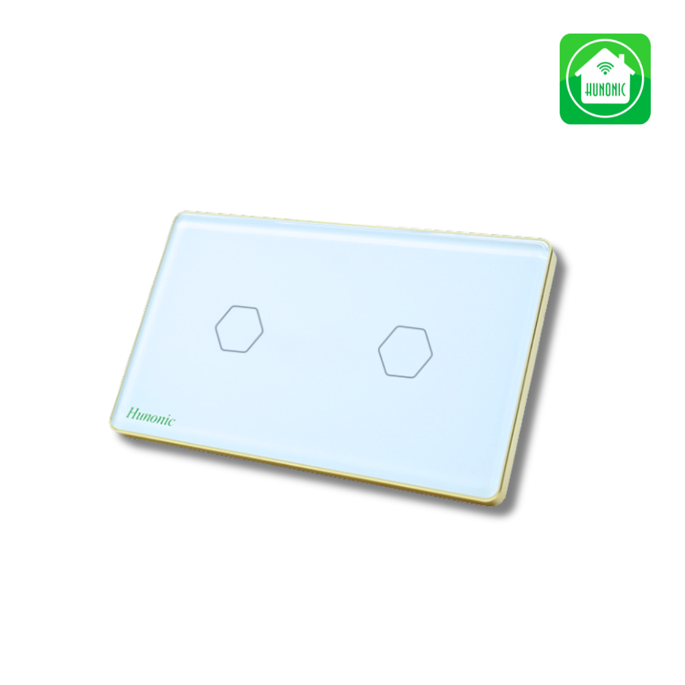 Công tắc cảm ứng Wifi Hunonic 2 Nút - Màu Đen/Trắng
