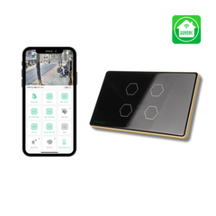 Công tắc cảm ứng Wifi Hunonic 4 Nút - Màu Đen/Trắng