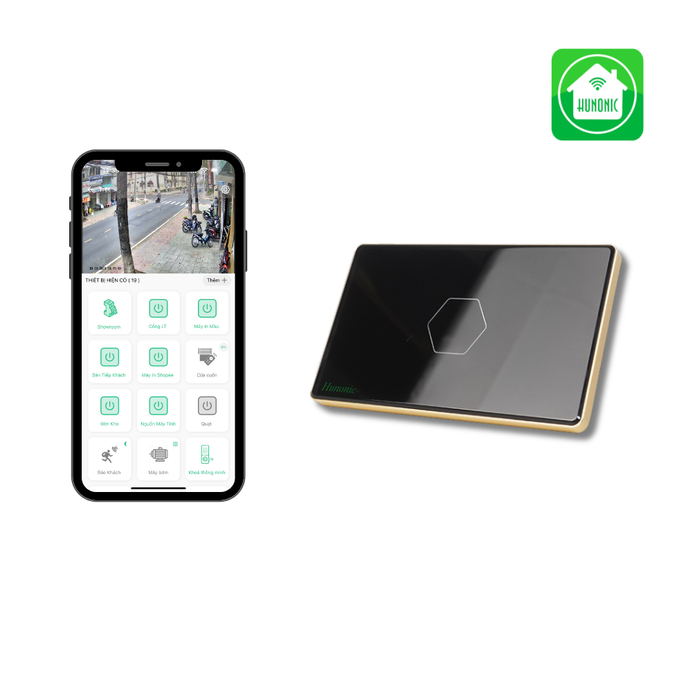 Công tắc cảm ứng Wifi Hunonic CSL - Màu Đen/Trắng