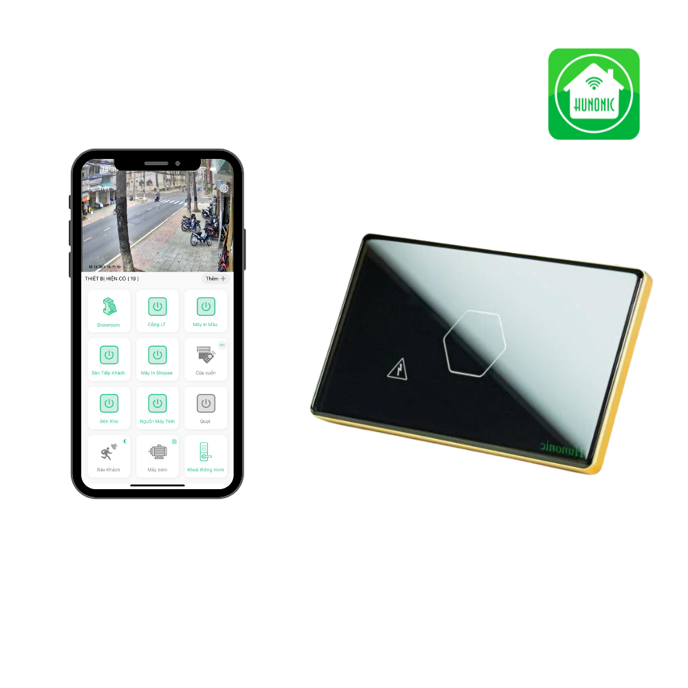 Công Tắc Chống Giật Bình Nóng Lạnh Thông Minh Hunonic - Màu Đen/Trắng