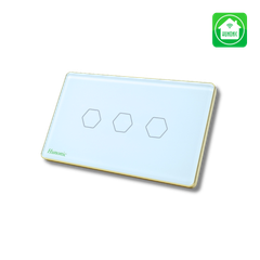 Công tắc cảm ứng Wifi Hunonic 3 Nút - Màu Đen/Trắng