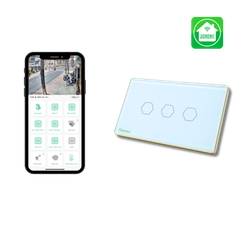 Công tắc cảm ứng Wifi Hunonic 3 Nút - Màu Đen/Trắng