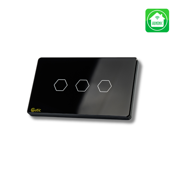 Công tắc cảm ứng Wifi Datic 3 Nút - Màu Đen/Trắng