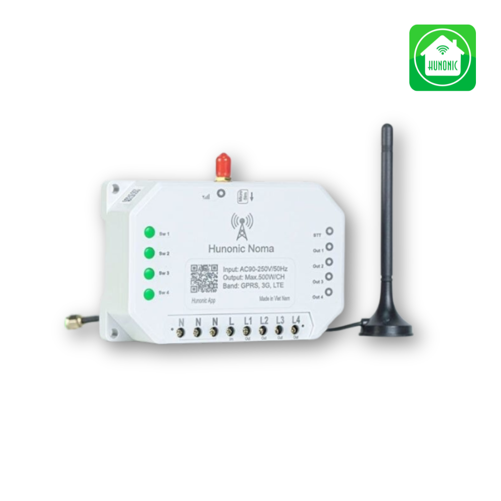 Công tắc Hunonic Noma 4CH | Dùng sim 4G