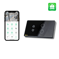 Công tắc cảm ứng Wifi Datic 2 Nút 1 Ổ - Màu Đen/Trắng