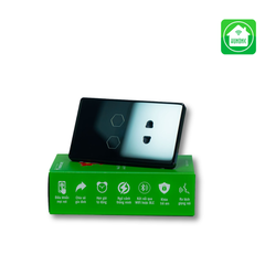 Công Tắc Cảm Ứng Wifi 2 Nút 1 ổ Hunonic Datic Màu Đen/Trắng
