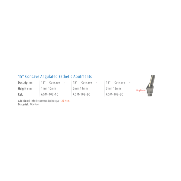  15° CONCAVE ANGULATED ESTHETIC ABUTMENT 