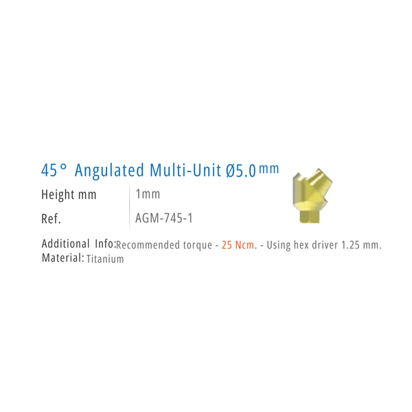  45° ANGULATED MULTI UNIT 5.0mm 