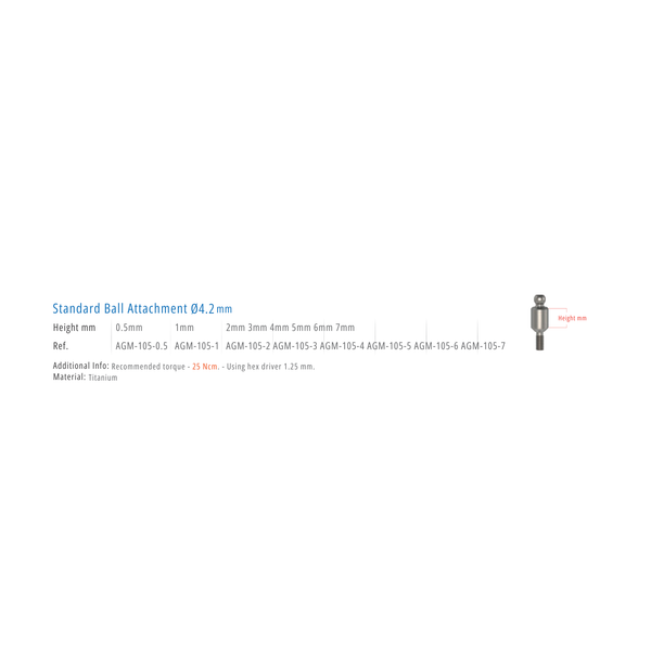  STANDARD BALL ATTACHMENT  ø 4.2mm 