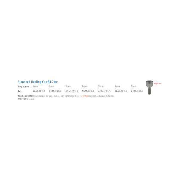  STANDARD HEALING CAP 4.2mm 
