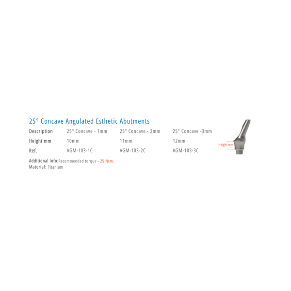  25° CONCAVE ANGULATED ESTHETIC ABUTMENT 