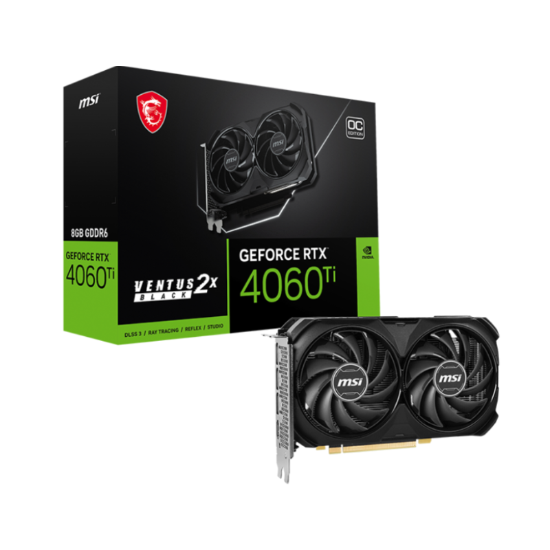 Card màn hình MSI GeForce RTX 4060 Ti VENTUS 2X BLACK 8G OC