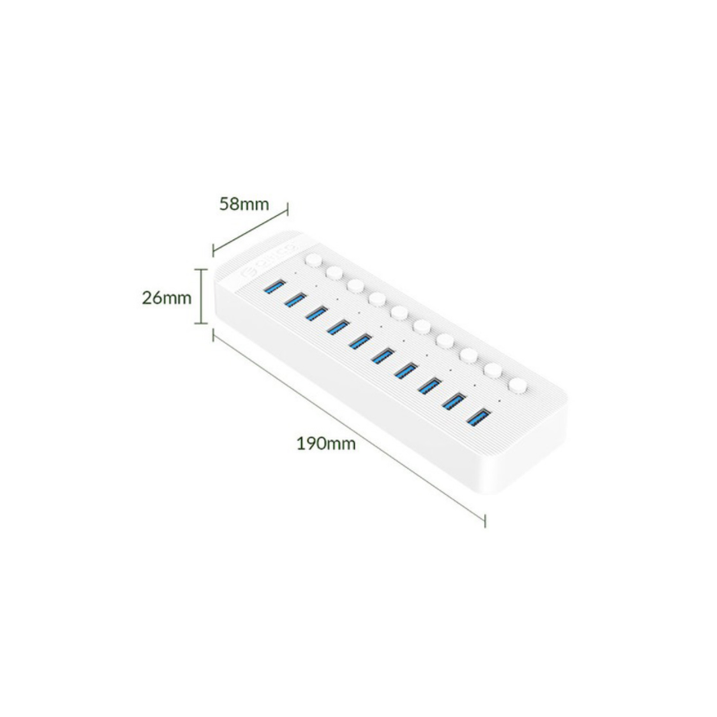 Chia usb 3.0 10 cổng có công tắc