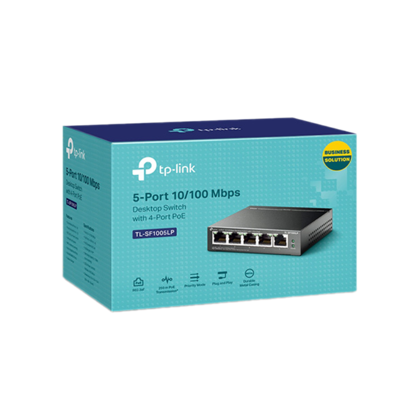 Switch TP-Link TL-SF1005LP (10/100Mbps/ 5 Cổng/ 4 cổng PoE/ Vỏ Thép)