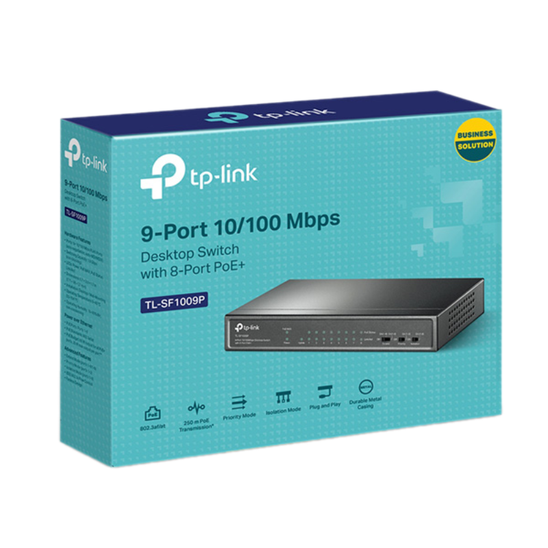 Switch TP-Link TL-SF1009P (10/100Mbps/ 9 Cổng/ 8 cổng PoE/ Vỏ Thép)
