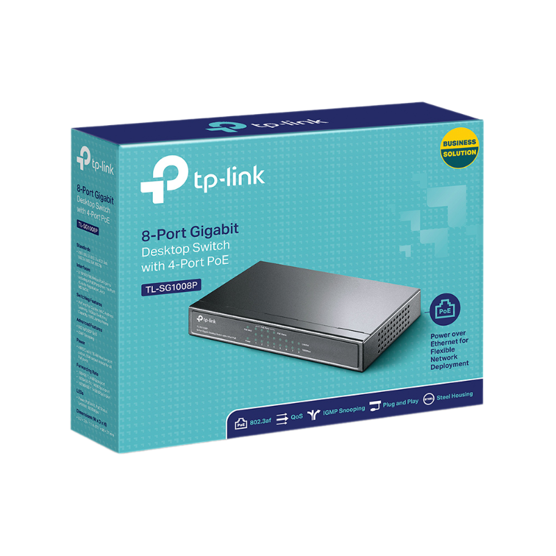 Switch TP-Link TL-SG1008P (Gigabit (1000Mbps)/ 8 Cổng/ 4 cổng PoE/ Vỏ Thép)