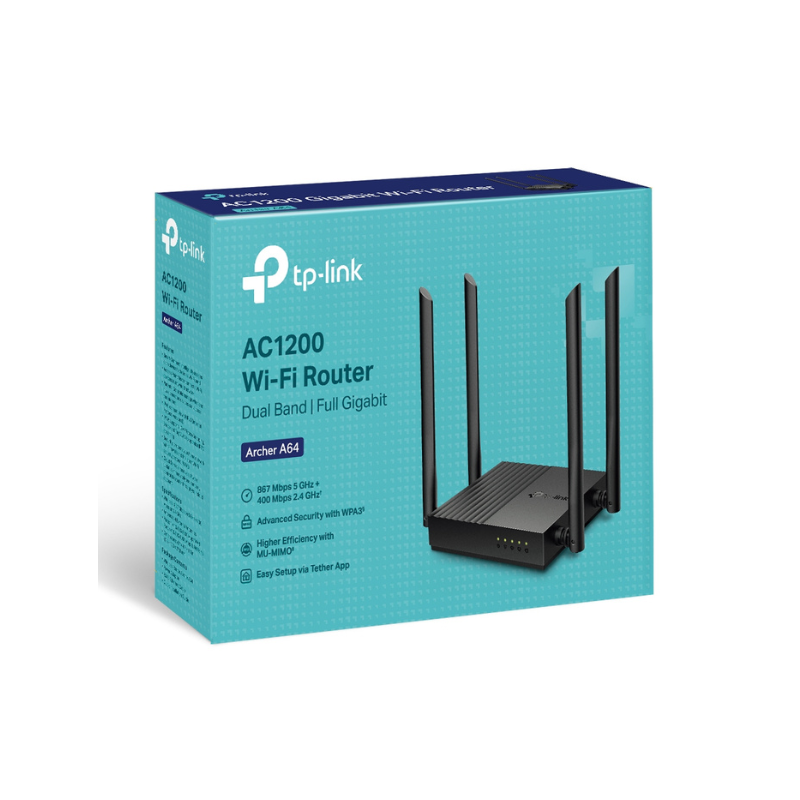 Thiết bị mạng - Router Wifi TP-Link Archer A64 chuẩn AC1200 2 băng tần