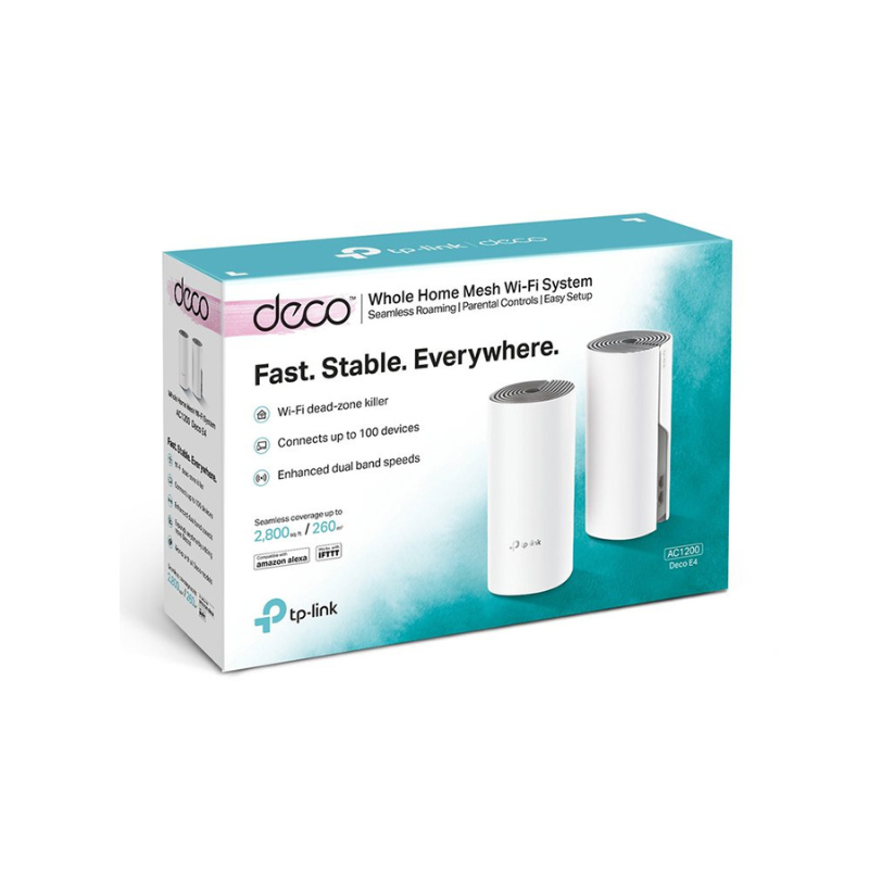 BỘ PHÁT WIFI MESH TP-LINK DECO E4 (2-PACK) WIRELESS AC1200MBPS