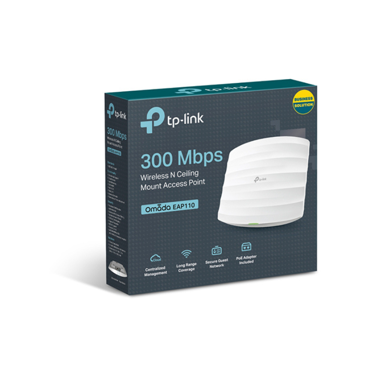 Bộ phát wifi TP-Link EAP110 (Chuẩn N/ 300Mbps/ 2 Ăng-ten ngầm/ Wifi Mesh/ 35 User/ Gắn trần/tường)