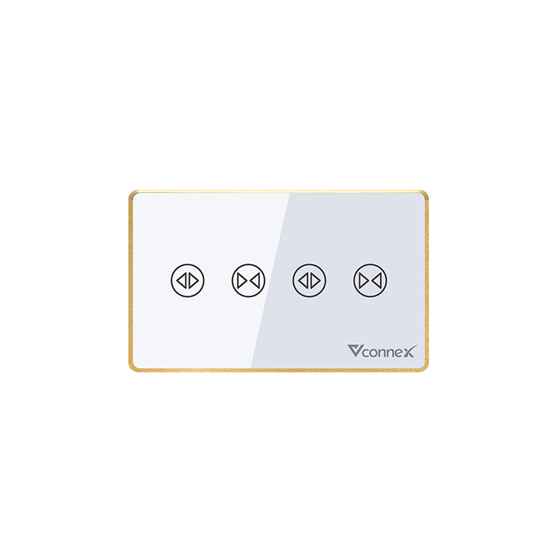 Công tắc rèm đôi Vconnex chữ nhật viền nhôm - VCN-WS2C-US-W