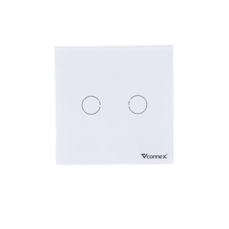 Công tắc thông minh Vconnex 2 kênh vuông không viền - VCN-WS02-EUW