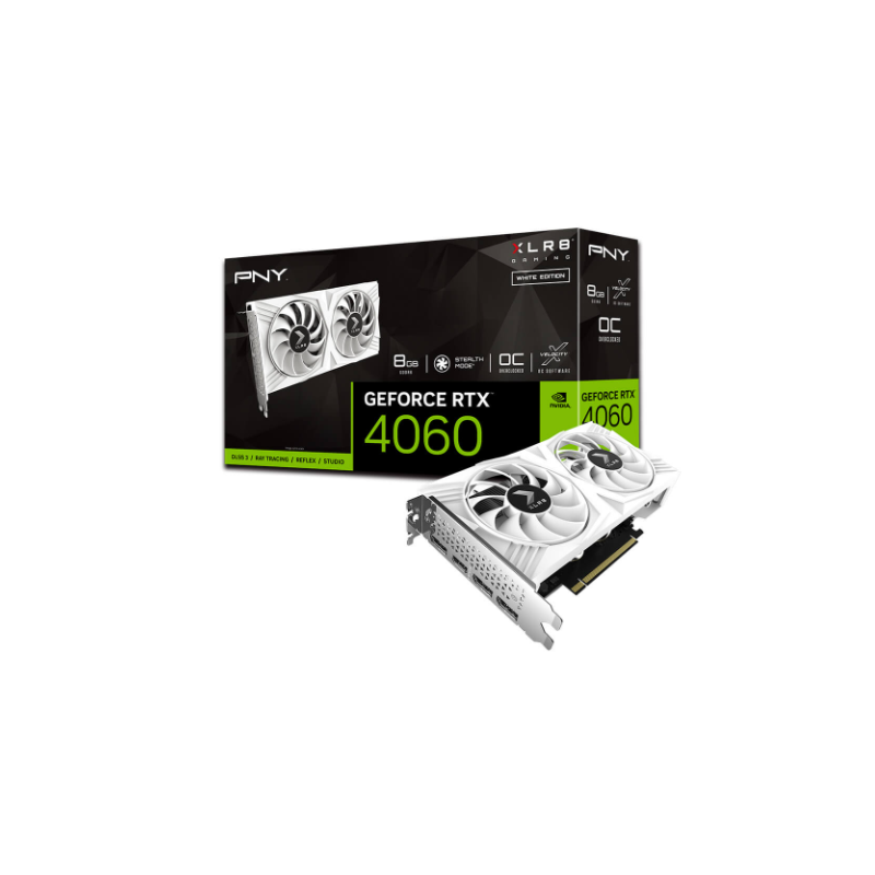 VGA PNY GeForce RTX 4060 8GB OC XLR8 VERTO DF White Edition