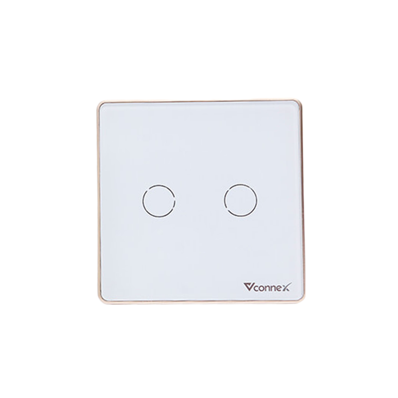 Công tắc thông minh Vconnex 2 kênh vuông Viền nhôm - VCN-WS02L-EUW/B