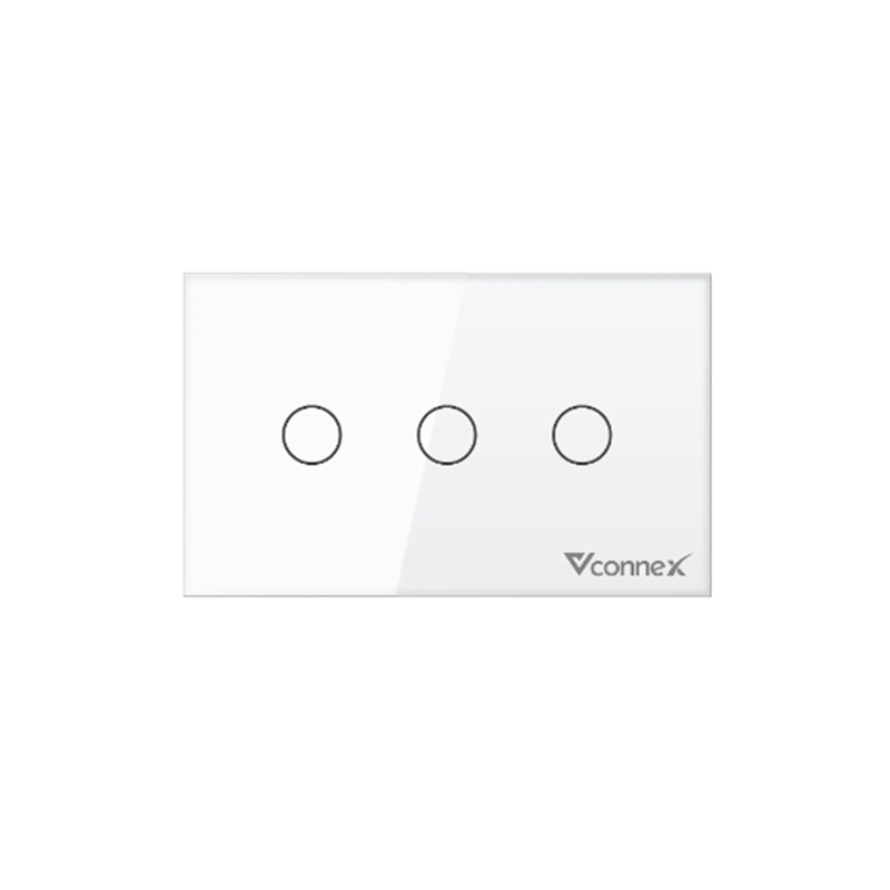 Công tắc thông minh Vconnex 3 kênh chữ nhật không viền - VCN-WS03-USW