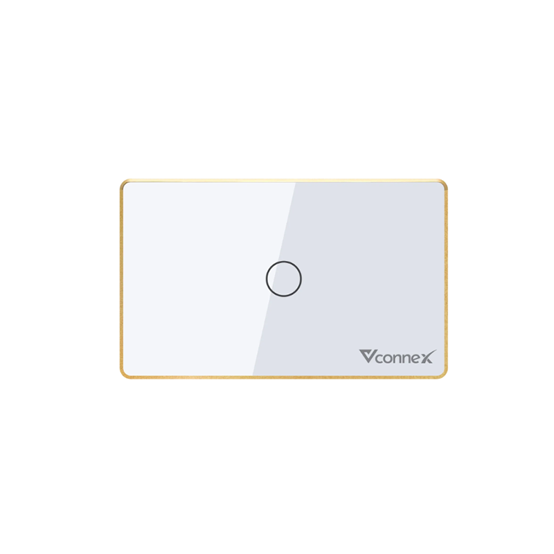 Công tắc thông minh Vconnex 1 kênh chữ nhật Viền nhôm - VCN-WS01L-USW/B