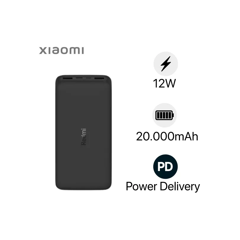 Sạc Dự Phòng Xiaomi 20000mAh Redmi 18W Fast Charge Power Bank Black VXN4304GL
