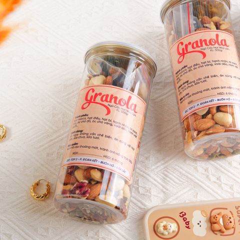  Granola Siêu Hạt Không Yến Mạch Hũ 500g 