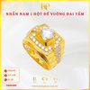 Nhẫn Nam 1 Hột Đế Vuông Đai Tấm Vàng 610 KIM PHÁT