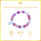  Vòng Chuỗi Thạch Anh Tím Mix Charm Xanh Dương 