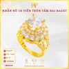 Nhẫn 1 Hột Viền Tròn Tấm Đai Baget Vàng 610 KIM PHÁT