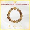 Vòng Trầm Hương Phú Quốc Đeo Tay Hột 10li Mix Charm Bi Vàng 610 KIM PHÁT
