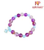  Vòng Chuỗi Thạch Anh Tím Mix Charm Xanh Dương 