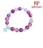  Vòng Chuỗi Thạch Anh Tím Mix Charm Xanh Dương 