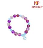  Vòng Chuỗi Thạch Anh Tím Mix Charm Xanh Dương 
