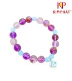  Vòng Chuỗi Thạch Anh Tím Mix Charm Xanh Dương 